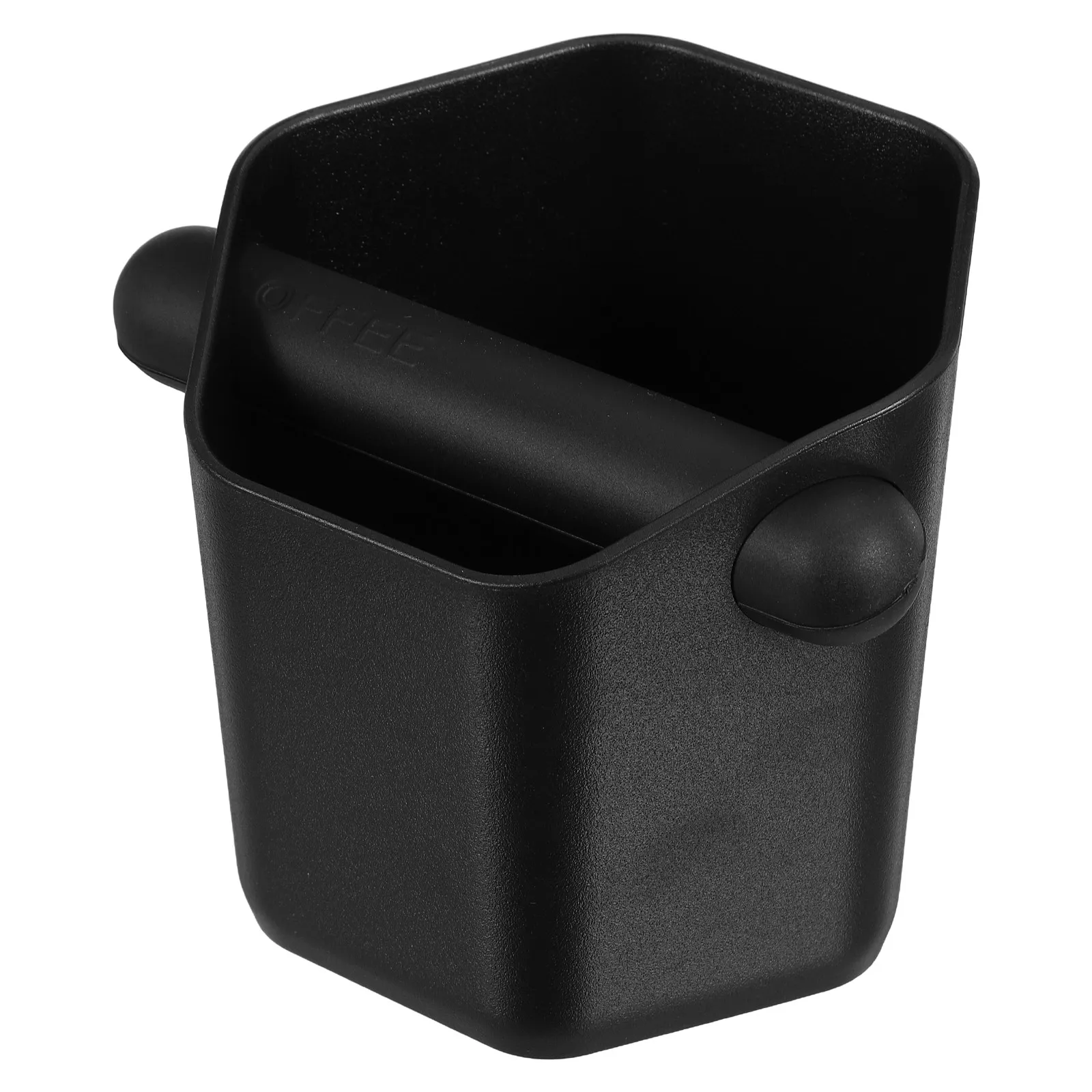 Espresso Knock Box Black Spill-Resistant Wide Mouth Coffee Knock Container for Home Cafe Countertop Grounds Disposal Easy Clean