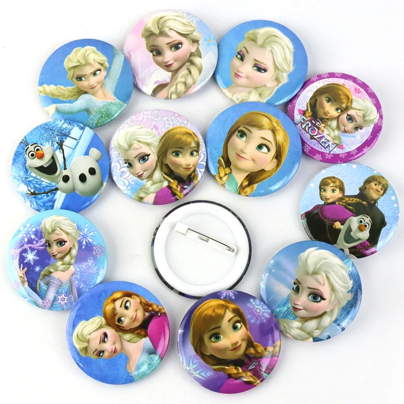 Broche de point de dessin animé Disney pour enfants, broche de princesse congelée, badge de bouton de jouet pour enfants, bijoux de récompense d'étudiant, fournitures de vacances, cadeaux