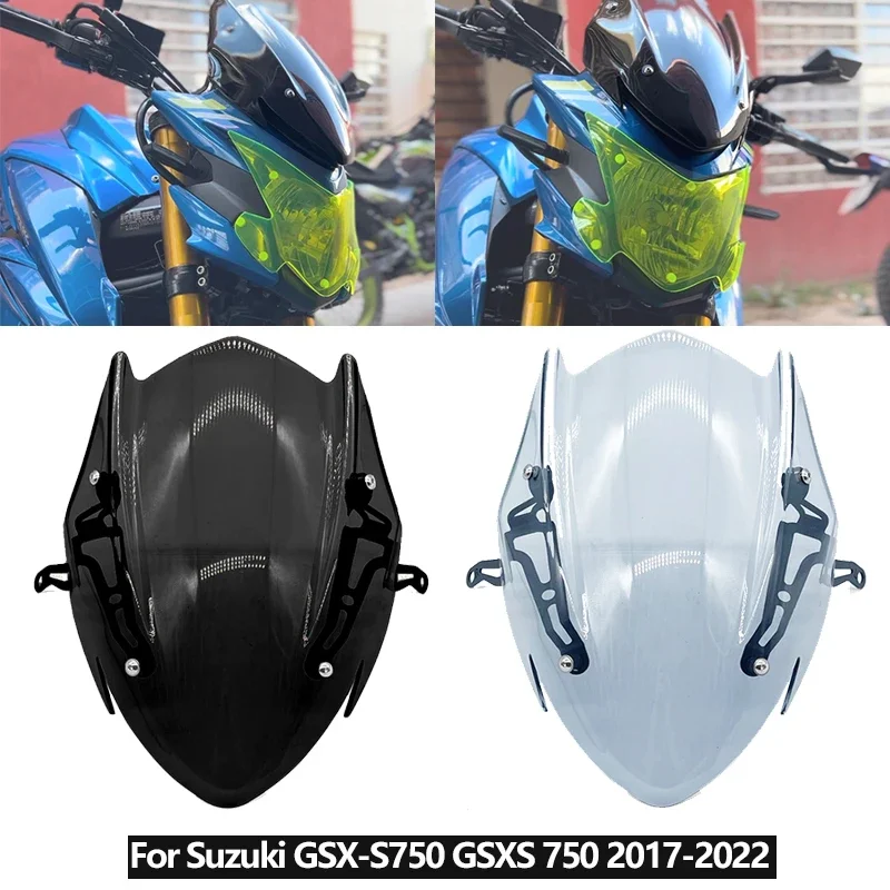 

Motorcycle Accessories Windscreen Windshield Shield Screen with Bracket For Suzuki GSX-S750 GSXS750 GSX-S 750 GSXS 750 2017-2022