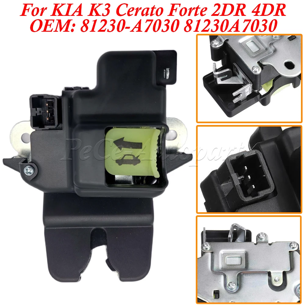 For Kia Forte 2DR 4DR 2013-2018 with Keyless Entry 81230-A7030 Latch Lock Assy Trunk Lid 81230A7030