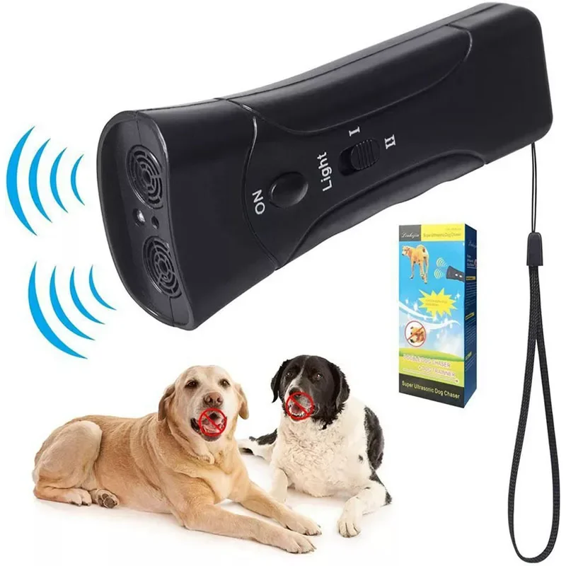 Pet Dog Repeller Anti Barking Stop Bark Training Device Trainer LED Ultrasonic Anti Barking Ultrasonic Without Battery Dogs Pets