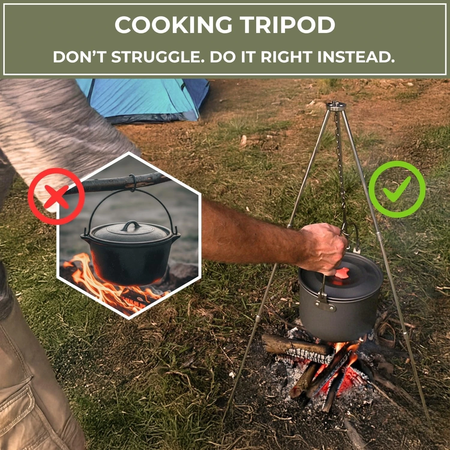 Supporto da Cucina Pieghevole  - Camping Cooking Open Fire recensione e prezzo