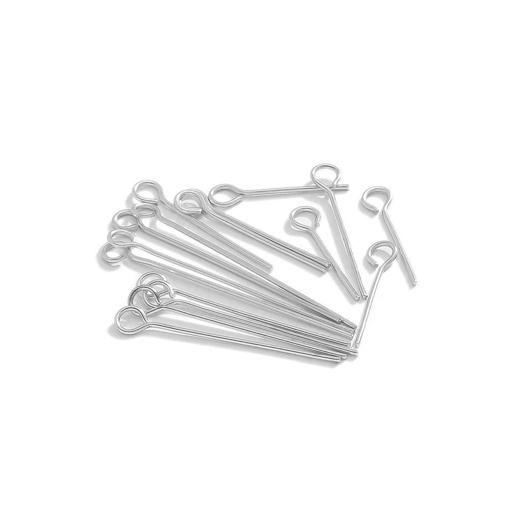 100pcs/Lot Stainless Steel Gold Color Eye Head Pins Earrings Components for DIY Jewelry Crafts Making Supplies 15/20/25/30/50mm