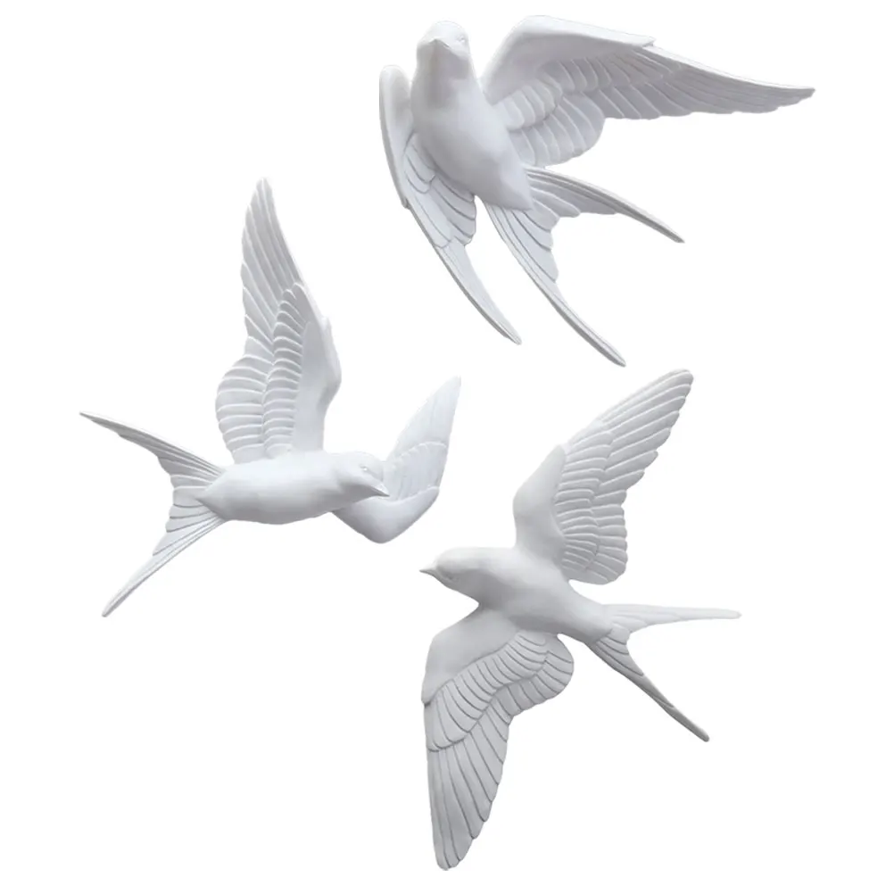 

3 Pcs Bird Wall Decor Swallow Models Birds Decor Resin Hanging Home Decoration Realistic Simulation Ornament