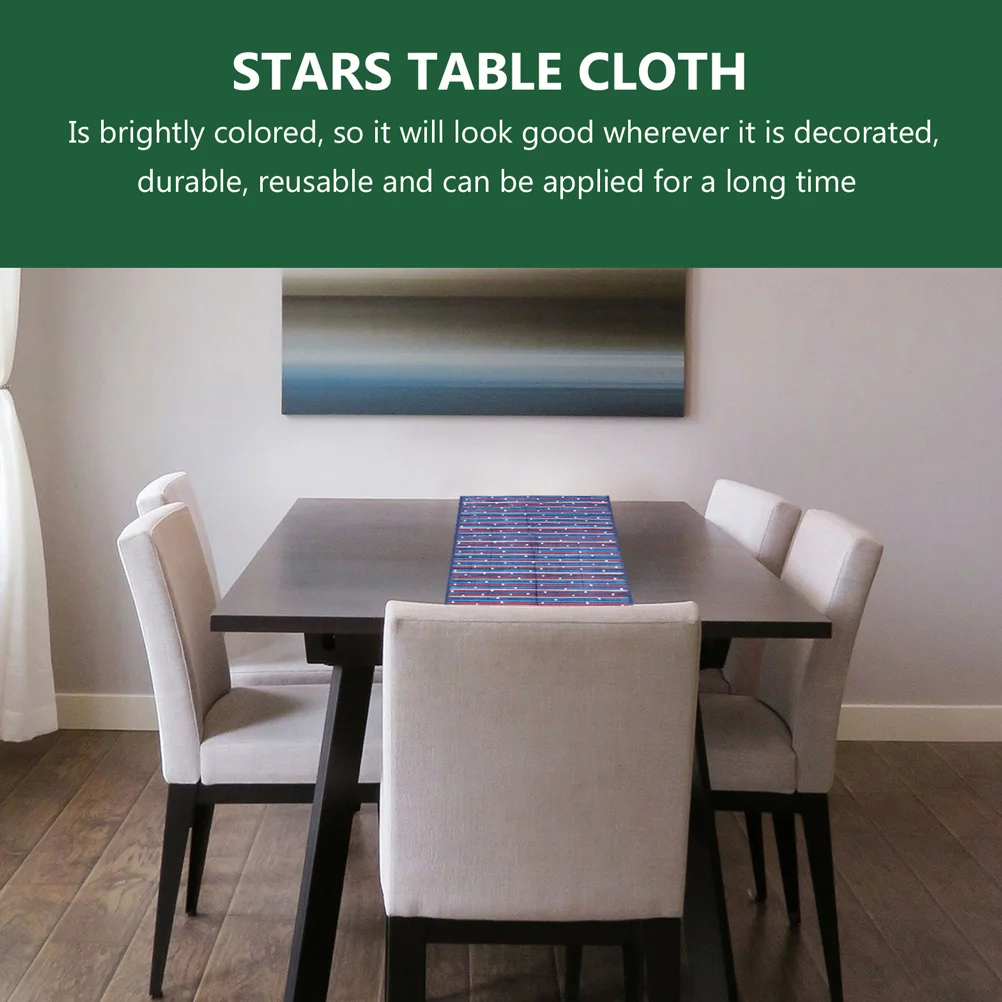 

4Th of July Table Cover Creative Star Strip Pattern Printable Design for Outdoor Furniture Protection Decorative Home Decoration