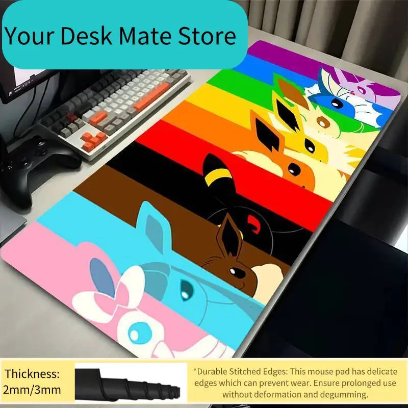 All Eevee Evolutions Anime Extended Gaming Mouse Pad Waterproof Non-slip