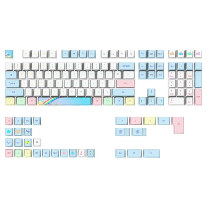 

PBT Keycaps 139Keys Keycaps Dye-Sublimation Keycaps CHERRY PBT Keycaps for Mechanical Keyboards