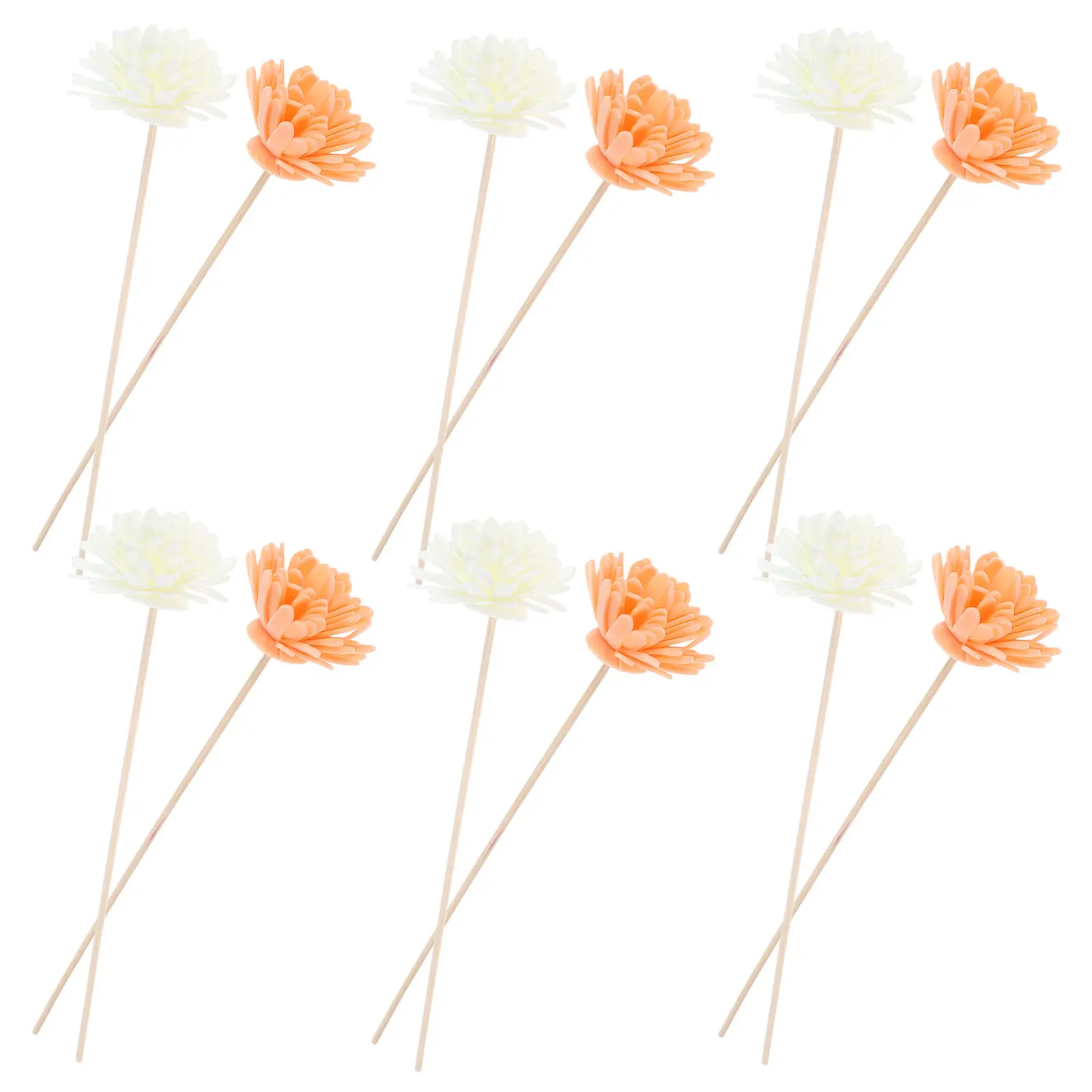 12Pcs Flameless Rattan Reed Fragrance Diffuser Sticks Artificial Flower Scent Refill for Home Office Bathroom Hotel Longlasting