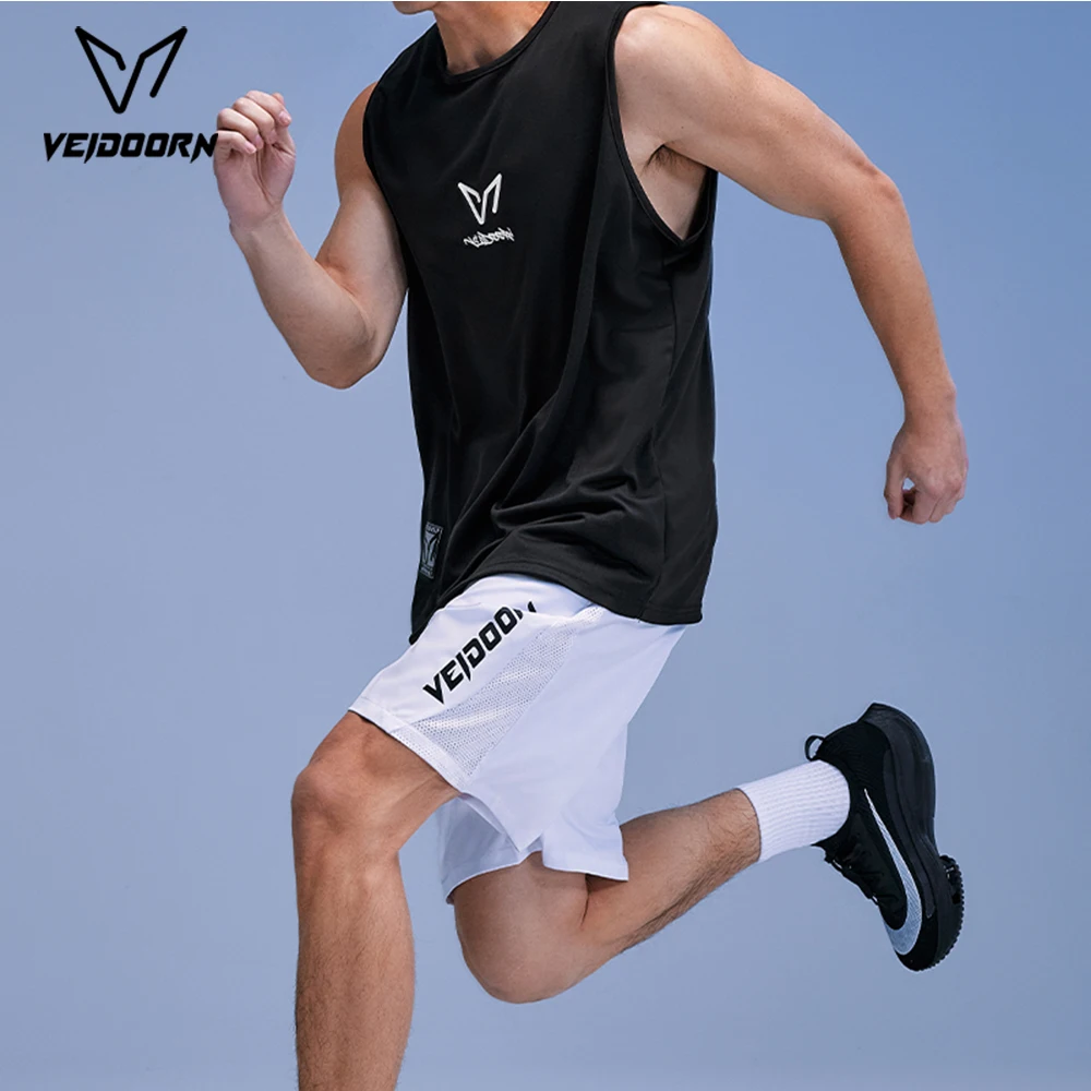 Veidoorn 2025 Men's Lightweight Breathable Mesh Running Vest Sleeveless Quick-Dry Sports Top for Fitness Workouts