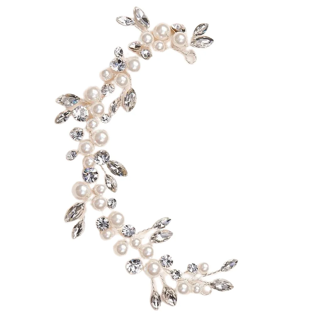 عقال لؤلؤ الزفاف إكسسوارات شعر الزفاف أحجار الراين مزين مجوهرات الرأس لحفلات خطوبة العروس وديكور المهرجانات