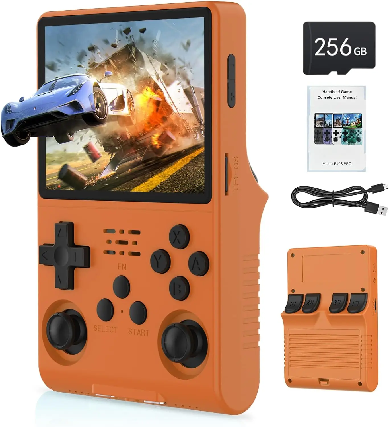 Hedlaoy R40S Pro - Consola de juegos portátil, 30000 juegos HD, mini consola de juegos retro, pantalla IPS de 3.5 pulgadas, 45 emuladores integrados, tarjeta SD de 256 GB, batería de 3800 mAh Hedlaoy R40S Pro - Consola de juegos portátil, 30000 juegos HD, mini consola de juegos retro, pantalla IPS de 3.5 pulgadas, 45 emuladores integrados, tarjeta SD de 256 GB, batería de 3800 mAh