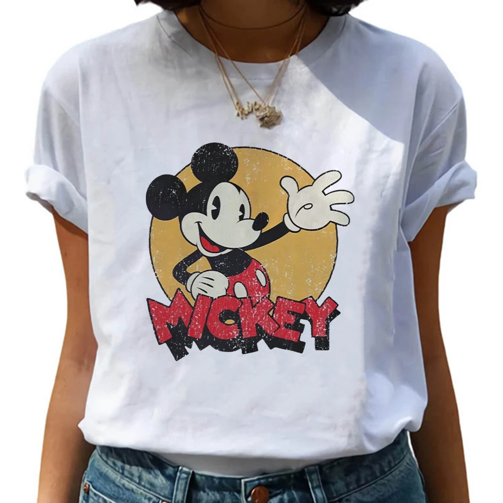 T-shirt à manches courtes pour hommes et femmes, haut à la mode, chemisiers blancs coréens, t-shirts Kawaii Disney TureMouse, St