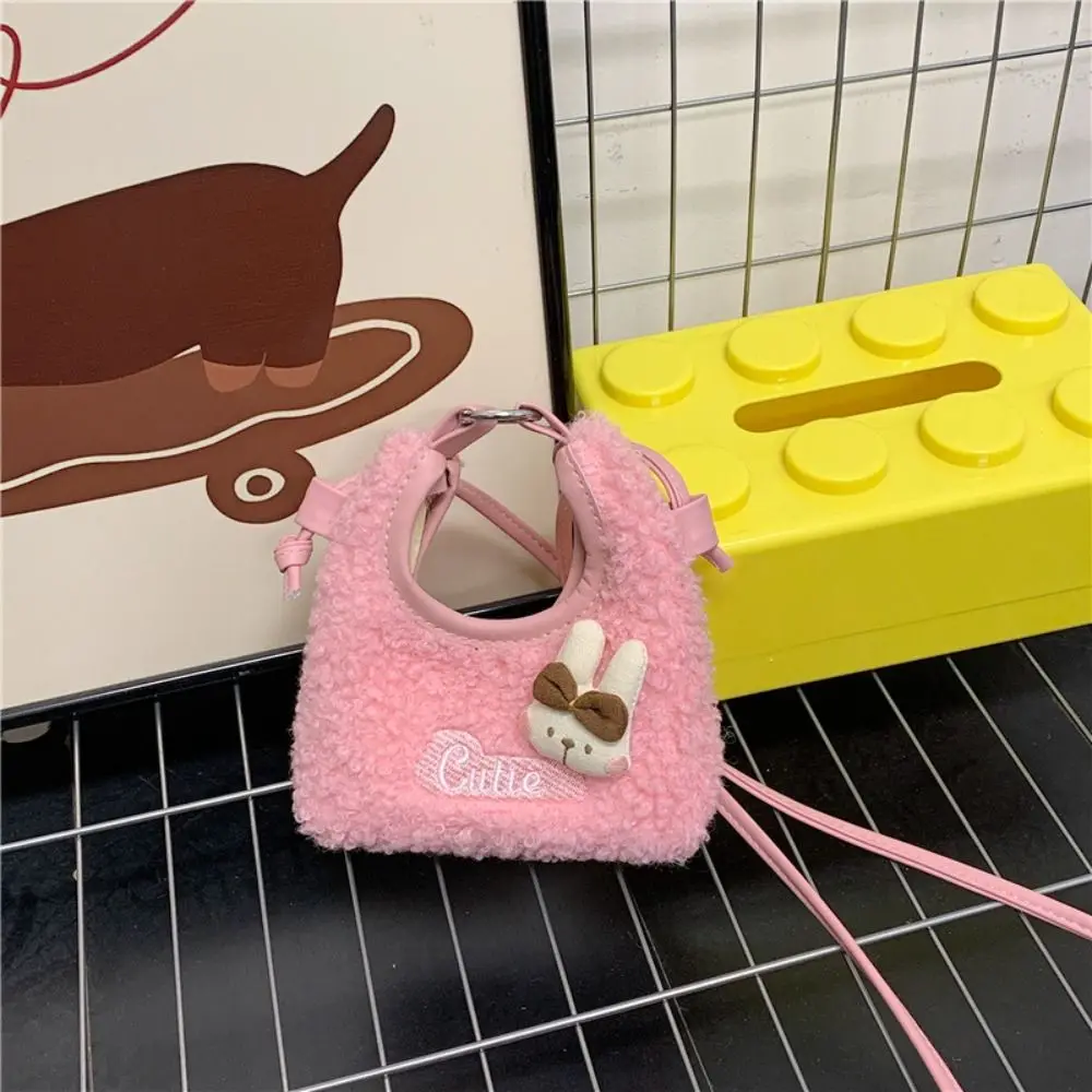 

Creative Cute Crossbody Bag Rabbit Lamb Wool Furry Handbag Purse Lightweight Mini Shoulder Bag Students