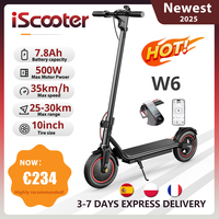 10 inch W6 Electric Scooter 500W Motor 36V 7.8Ah  25-30km Range Inflatable Tires Speed 35km/h rear Disc Brake e Scooter With App