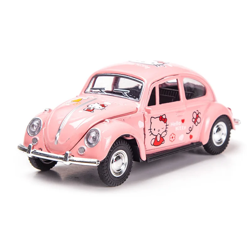 TAKARA TOMY 1:32 Cartoon Alloy Car Models Ornaments Anime Hello Kitty Spider Man Lamborghini Cars Decor Children Toys Boys Gifts