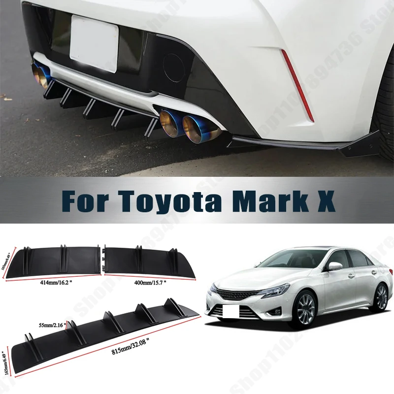 

Rear Bumper Shark Fin Diffuser ABS Curved Aero Splitter Anti-Collision Chassis Protector For Toyota Mark X Car Styling