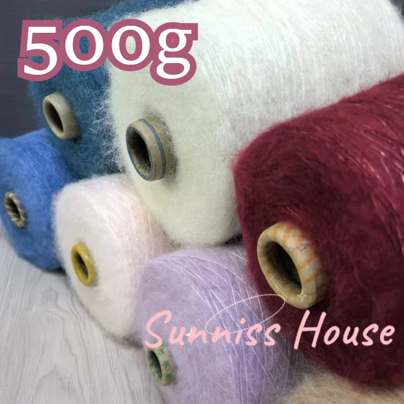 

500g Hollow Mohair, Spray Yarn, Soft and Fluffy Hand Woven Medium Thick Thread, Scarf, Hat Stick Needle, Handmade Wool Thread