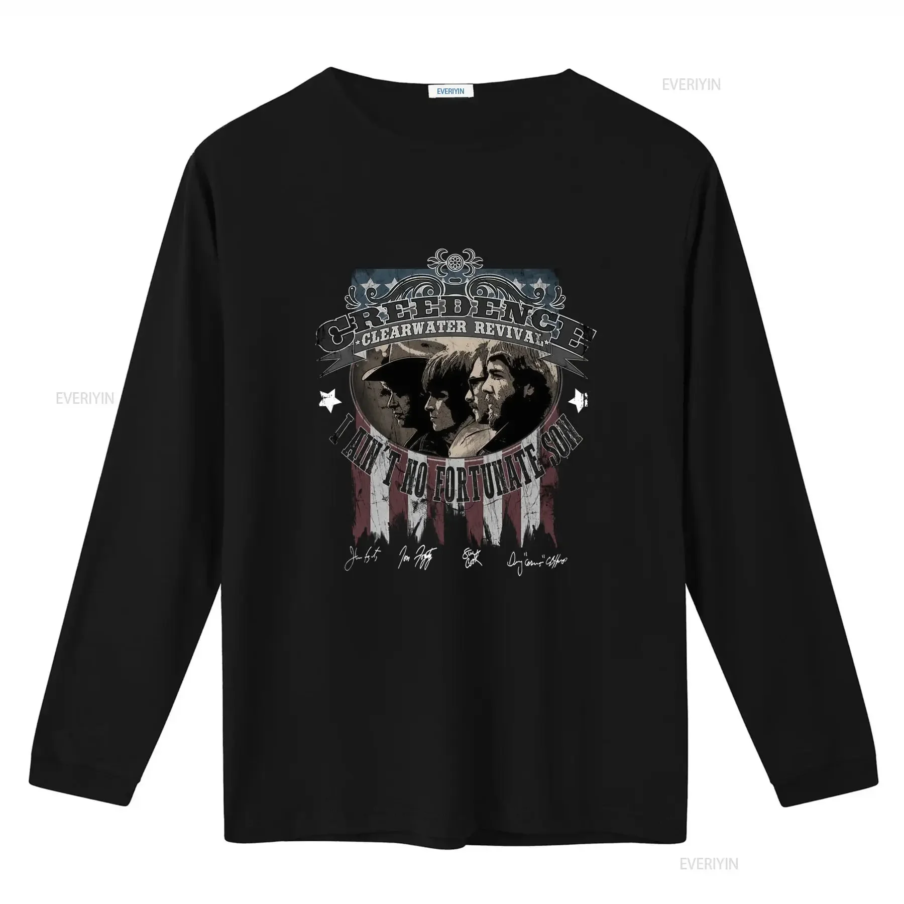 Rare CREEDENCE CLEARWATER REVIVAL Band Signature T Shirt S to 5XL I AIN'T NO FORTUNATE SON Design GC2206 vintage Washed homme