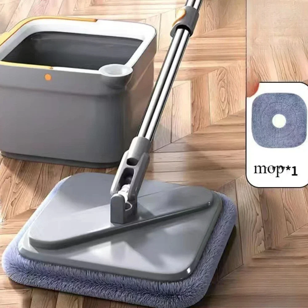 Lazy Floor Floating Mop Water Separation 360 Rotating Dual Use of Dry and Wet Household with Bucket Floor Mops Cleaning Tools