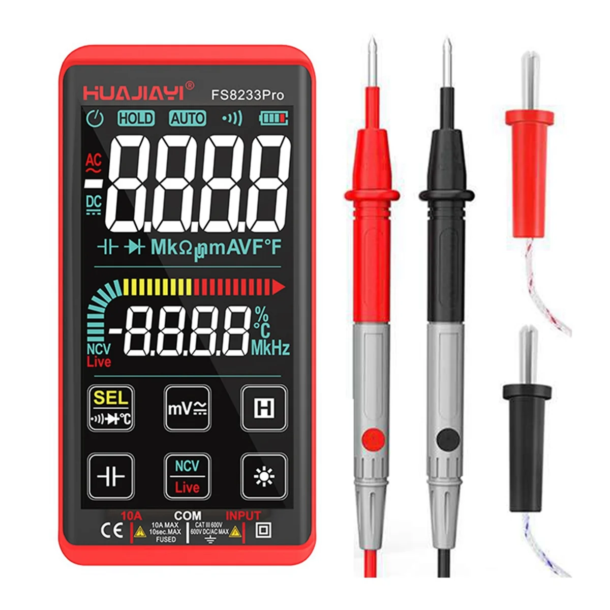 FS8233Pro Touch Multi Meter Automatic Smart Digital Multimeter Electrician Ohm Hz Capacitance 10A AC DC Multitester