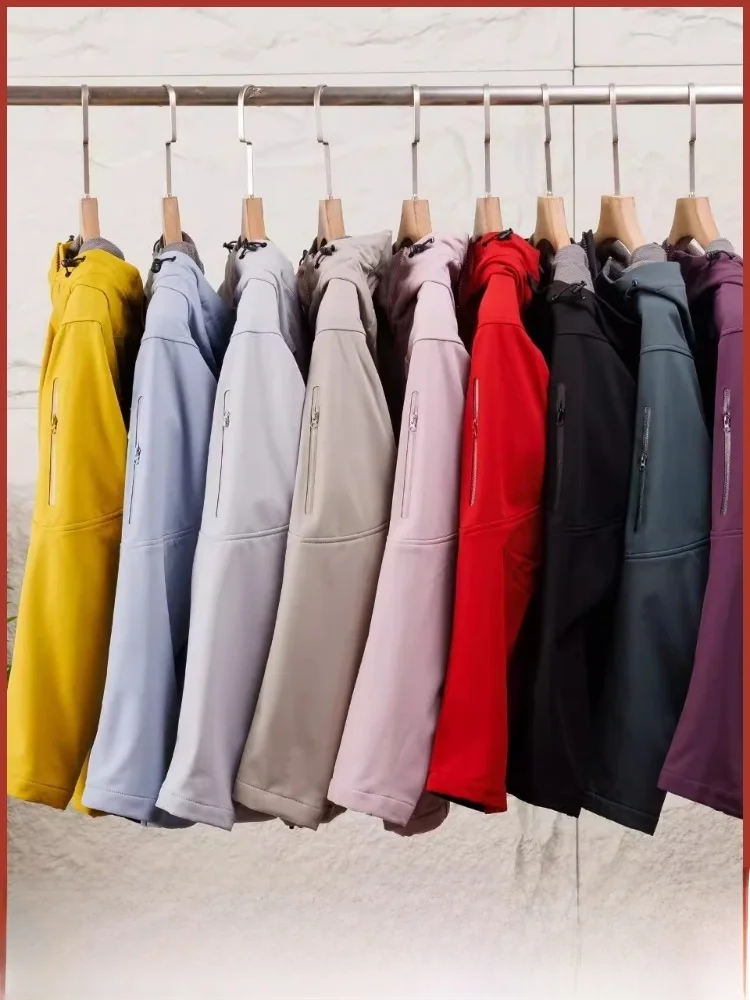 

Outdoor Men's Autumn Winter New Sle Breathable Windproof Fce Lined Hooded Jaet Youth Faion Stand Fit Zipper Closure