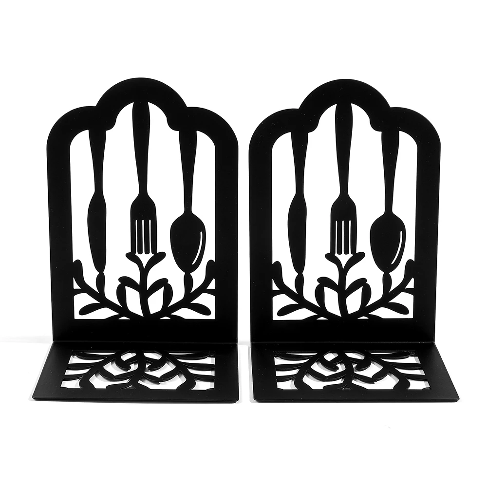 Arte Floral cuchillo tenedor cuchara Bookedf soporte negro Metal sujetalibros libros de cocina almacenamiento decoración regalos del Día de la madre