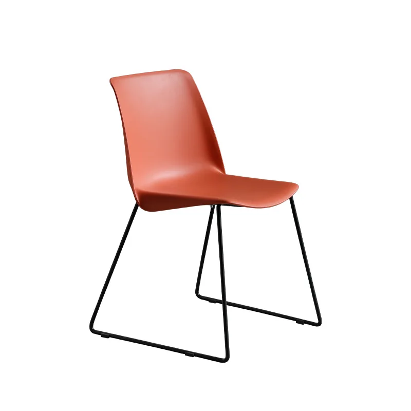 

Creative small apartment living room plastic dining chair wrought iron foot dining room queuing waiting chair