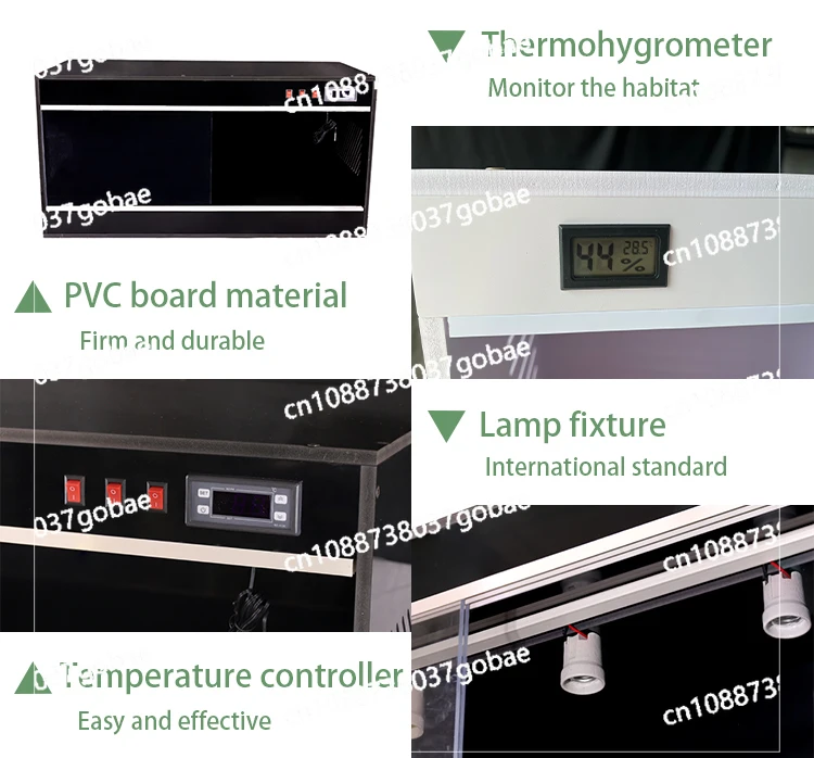 Simple Style 4x2x2 Flat Pack PVC Terrarium Vivarium Temperature Control Enclosure for Ball Python Snake Gecko Dragon Reptiles