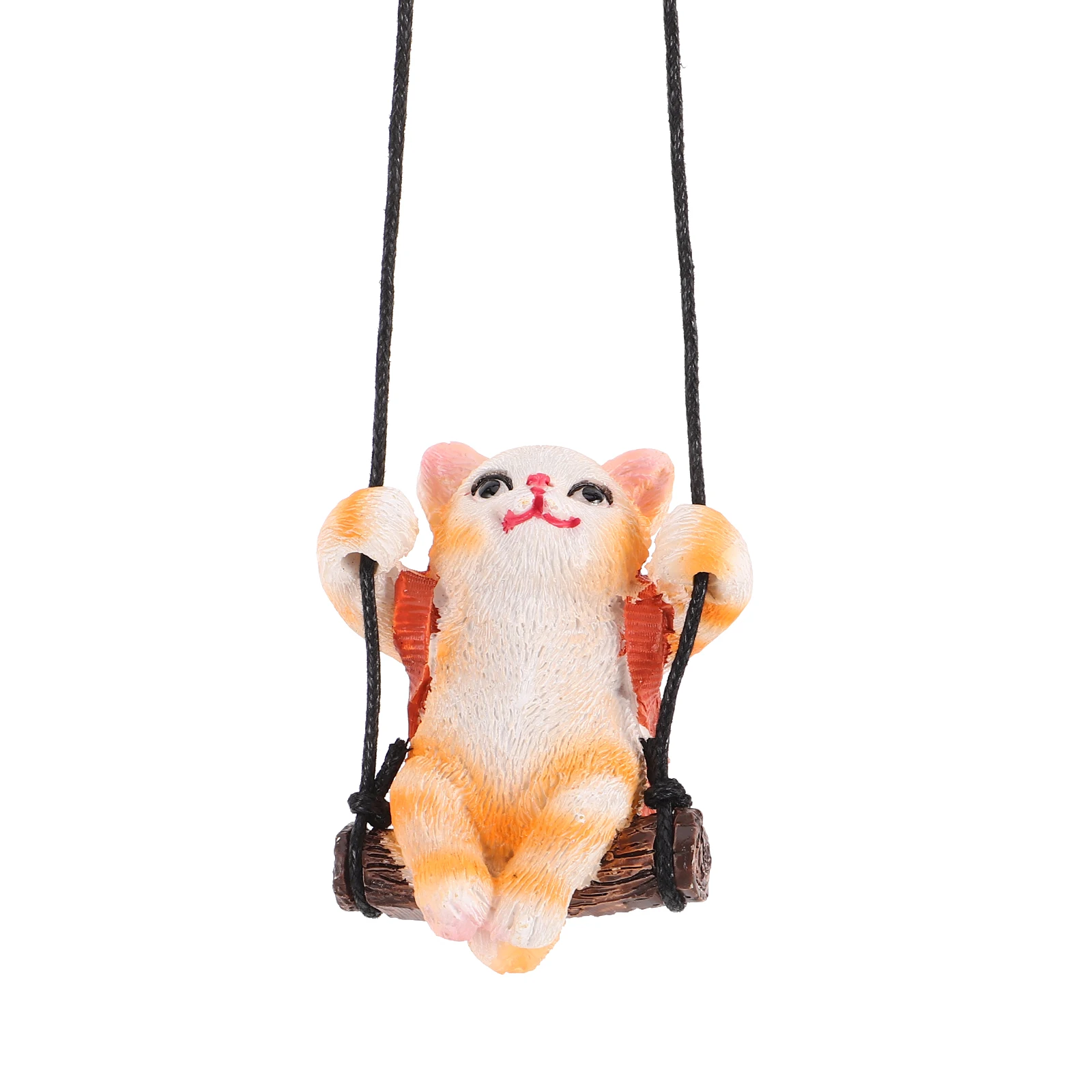 

Resin Cat Car Hanging Accessories Aromatherapy Rear View Mirror Decorations Durable Cartoon Ornaments Interior Female Car Decor