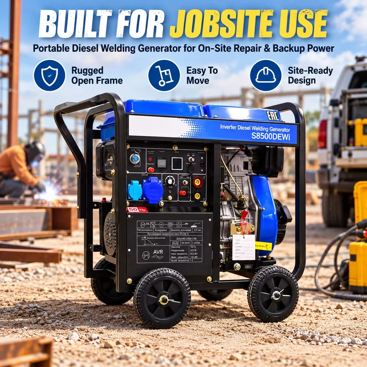 Portable Welding Generator - 6KW inverter diesel welding generator, portable