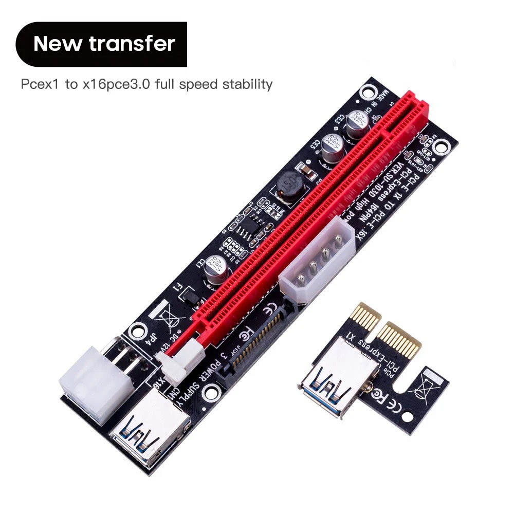 Usb 3.i-e riser ver 009s express vergoldet 4 kondensatoren pci-e gpu adapter 6-polige schnitts telle blau gpu extender riser karte stabil