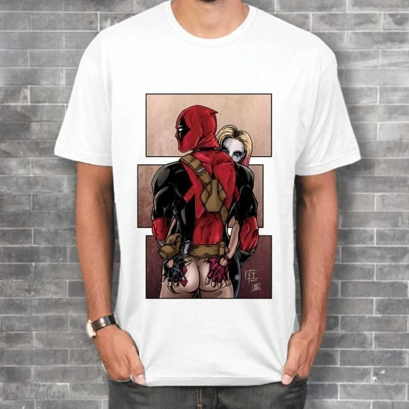 

Marvel Deadpool Men's Spider-Man Men's Summer Fashion Short Sleeve Printed T-Shirt Spring and Summer New Bestsellers