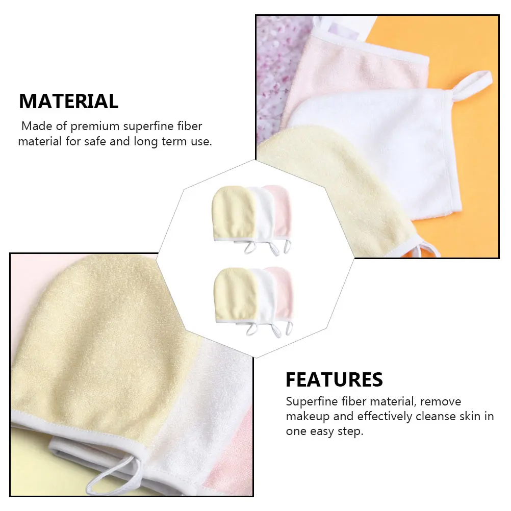 

6pcs Reusable Microfiber Makeup Removal Super Soft Facial Cleansing Tools For Sensitive Skin Travel Daily Use Face Cleaning Pads
