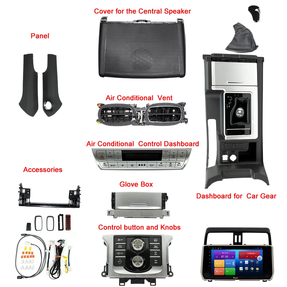 

DASHBOARD UPGRADING KITS FOR Toyota Land Cruiser Prado from old 2010-2017 to new car 2018-2022 DVD Audio Video Android screen