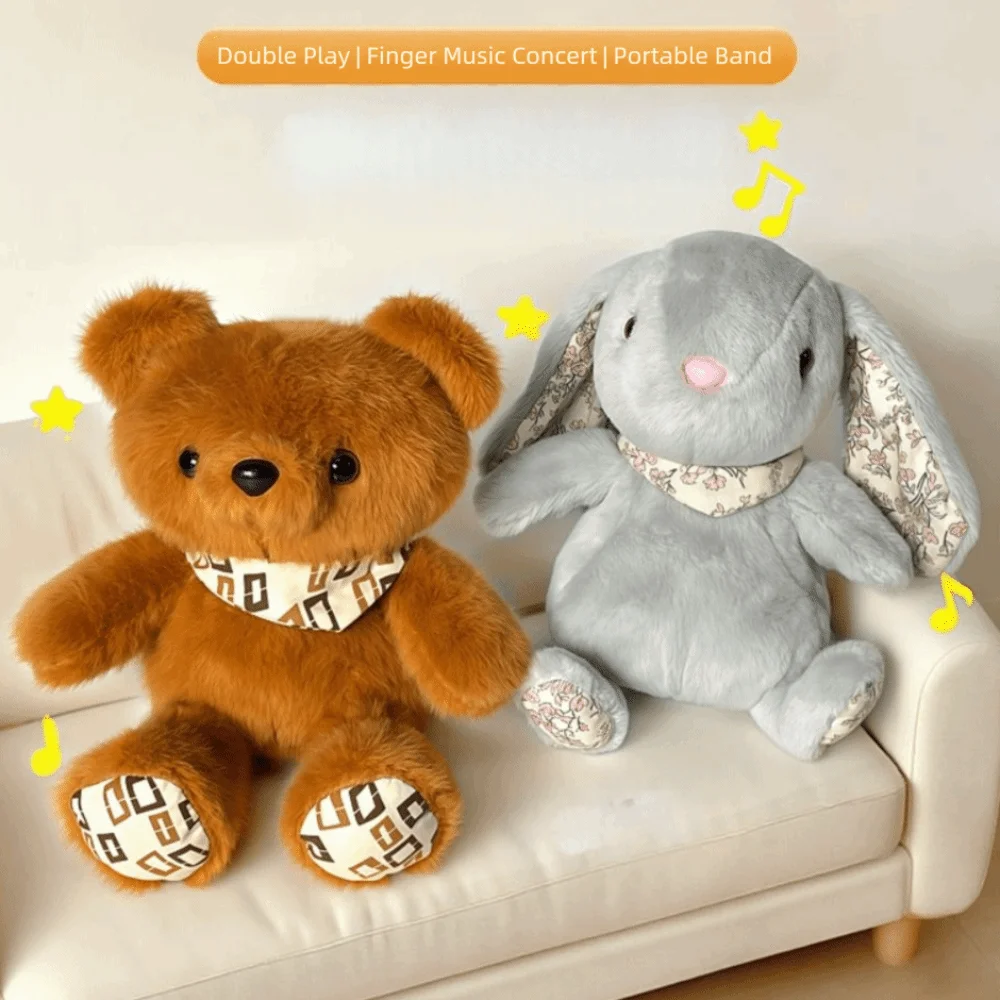 

Induction Rhythm Piano Drooping Ear Rabbit Plush Doll Sound Music Toys Soft Little Bear Plush Keychain Collection Comfortable