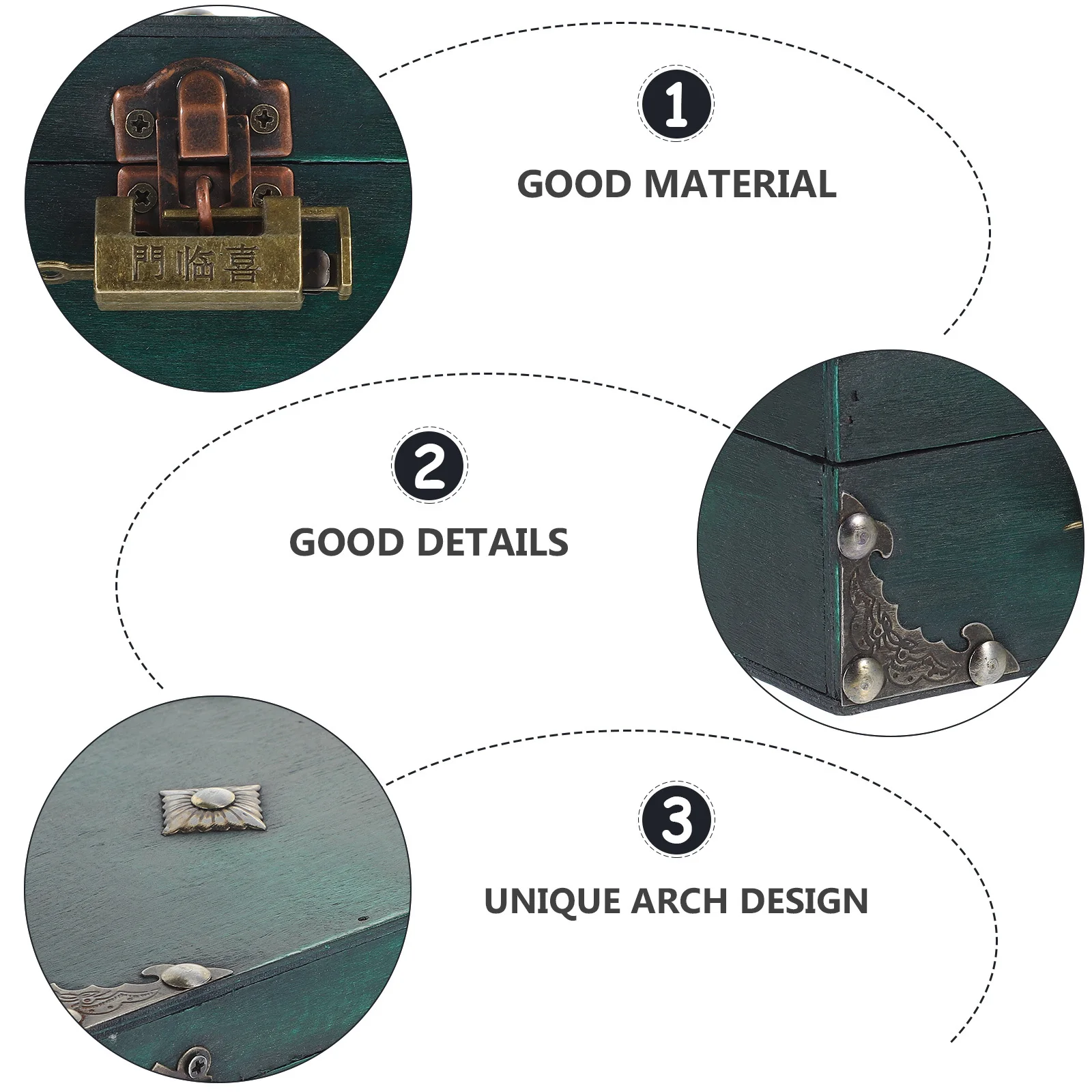 

Vintage Wooden Jewelry Box Small Organizer Lock Decorative Jewelry Storage Case Retro Trinket Box Sundries Organizer