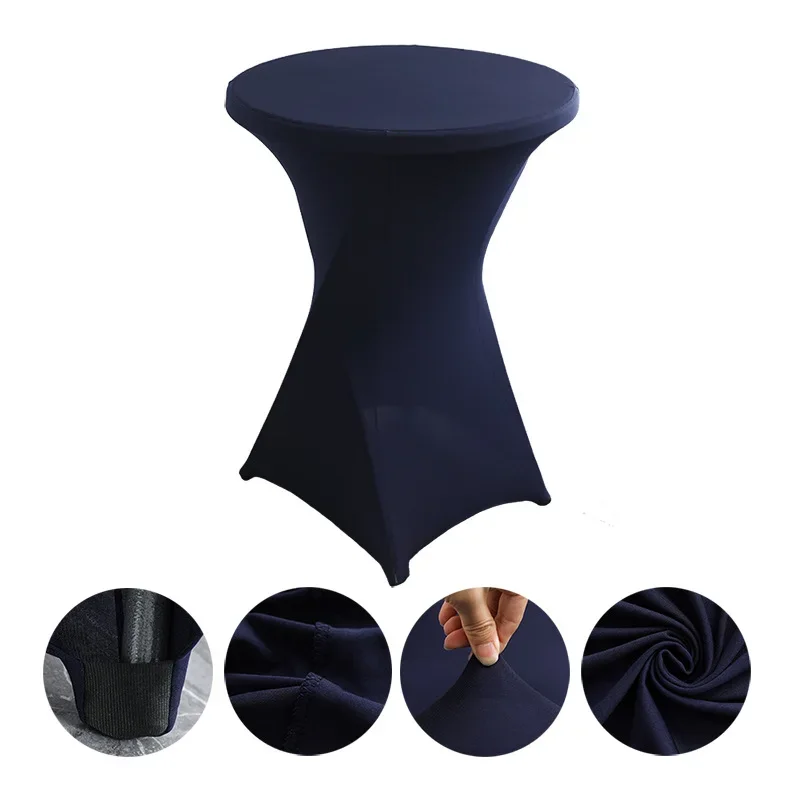 Bruiloft Decoratie Elastisch Tafelkleed Cocktail Tafelkleed Spandex Stretch Hoge Bar Hotel Verjaardagsfeestje Verschillende kleuren