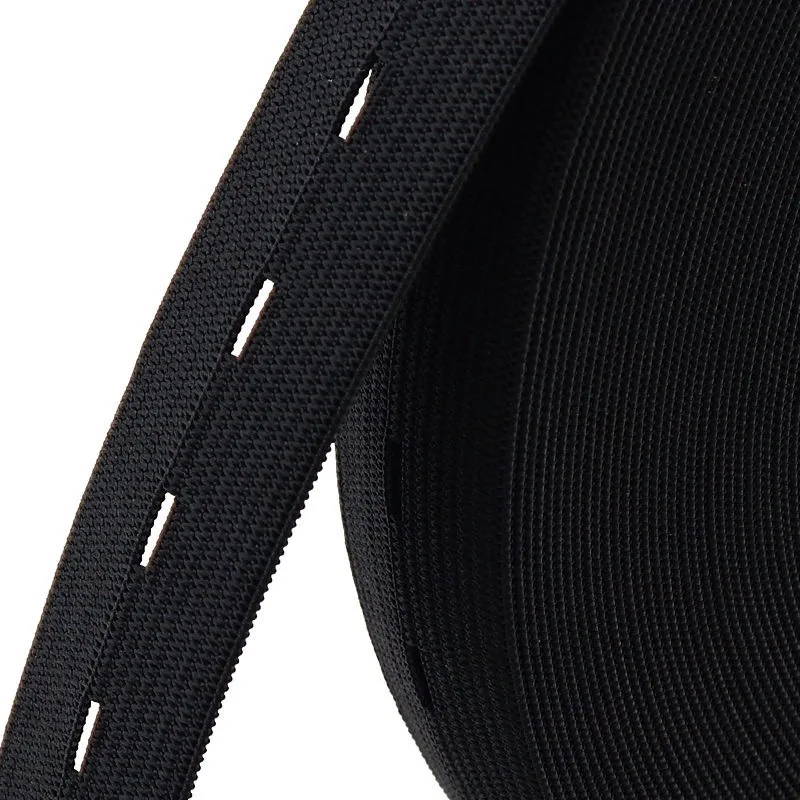 5 Meters Flat Hole Elastic Rubber Waist Bands 15/20/25/30MM Nylon for Webbing DIY Craft Sewing Accessories