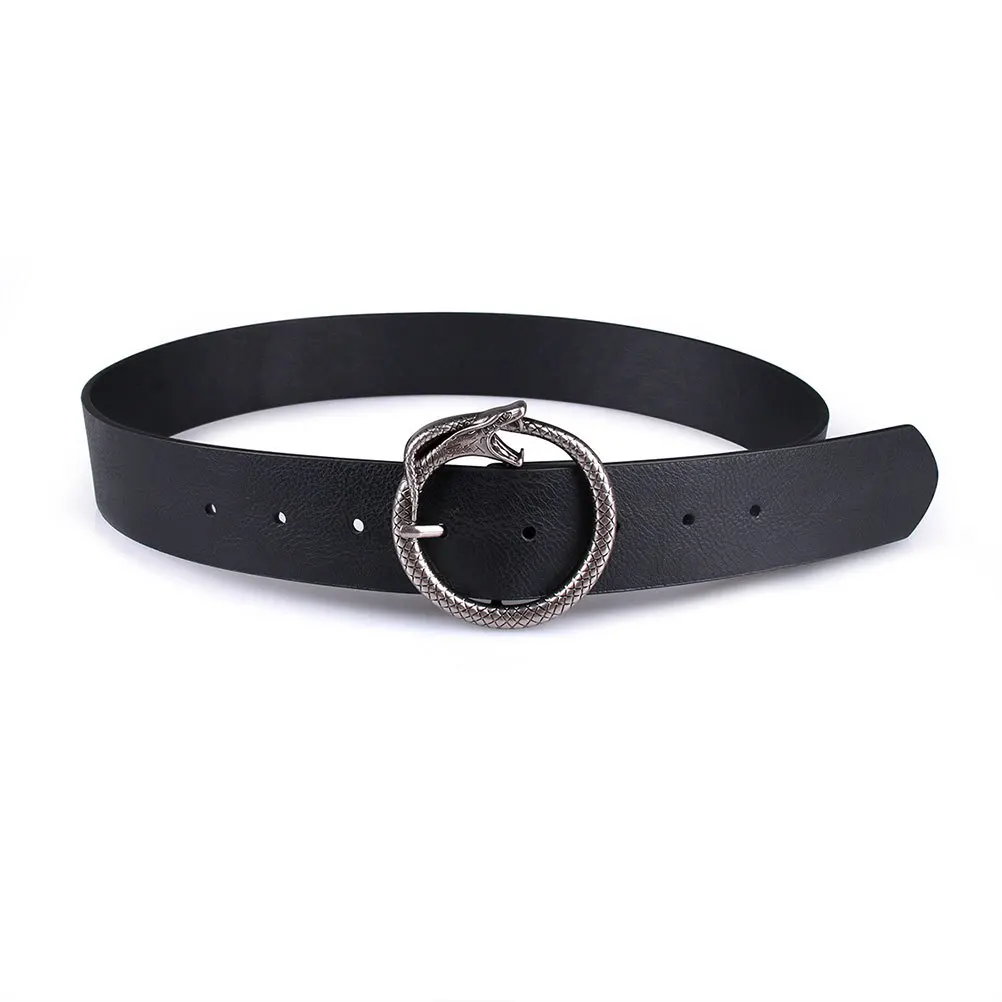 

1Pcs Women Waist Belt Black Retro PU Durable Square Buckle Waistband for Dresses Jeans Shorts Women Waist Belt