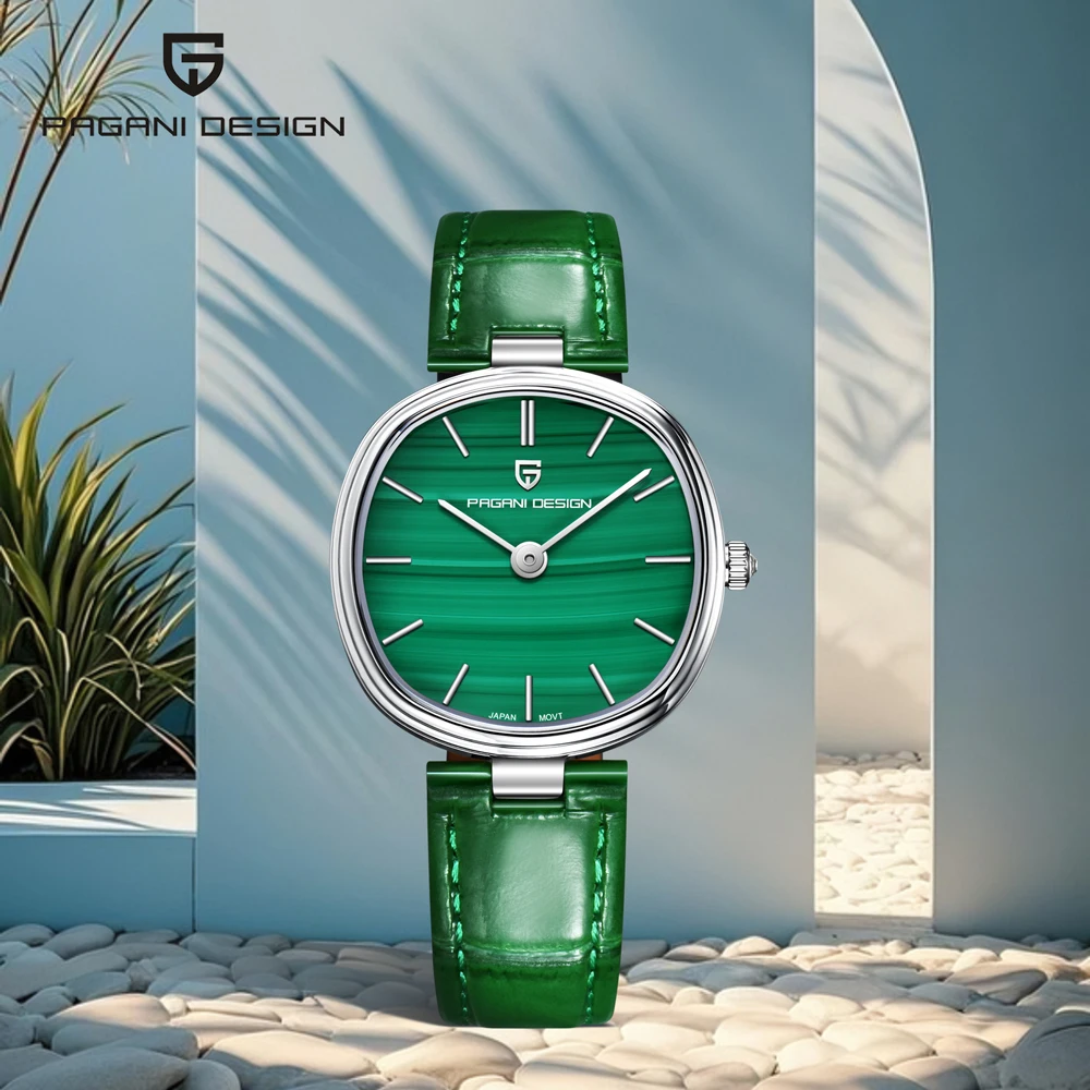 2026 New PAGANI DESIGN Watches Top Luxury Malachite Green Quartz Watch For Women Sapphire Glass Stainless Steel Waterproof Watch