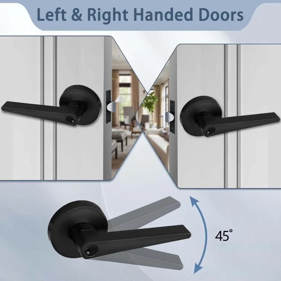 رافعة باب سوداء غير لامعة لدخول المكتب والخارجي مع تصميم عالي التحمل MD8820DBET9P للاستخدام الداخلي والخارجي المتين Se