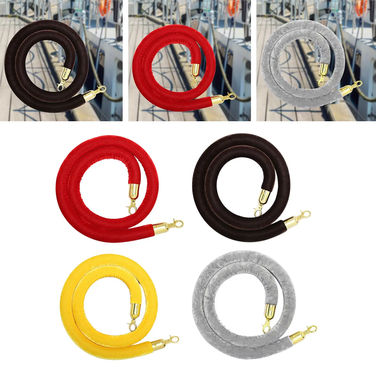 1Pcs Queue Line Barrier Rope 1.5M Velvet Playground for Movie Theaters Hotel