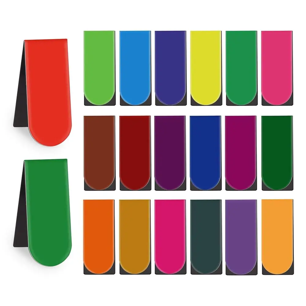 

Bookmarks,60 Pack 20 Solid Color Magnet Page Clip Small Bookmark for Book Lovers, Presents, Women, Man, Kids, Tudents, Teache
