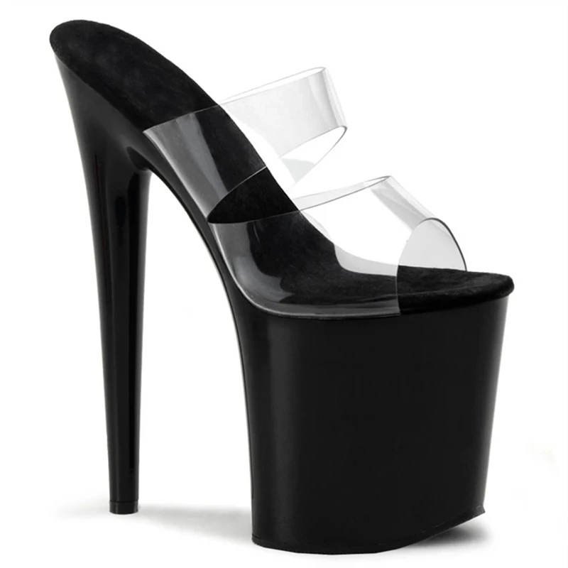 Ultra High Heels 20cm Crystal Transparent Anti-Slip Wear-Resistant Waterproof Platform Fashion Show Women's Shoes Sweet Style...