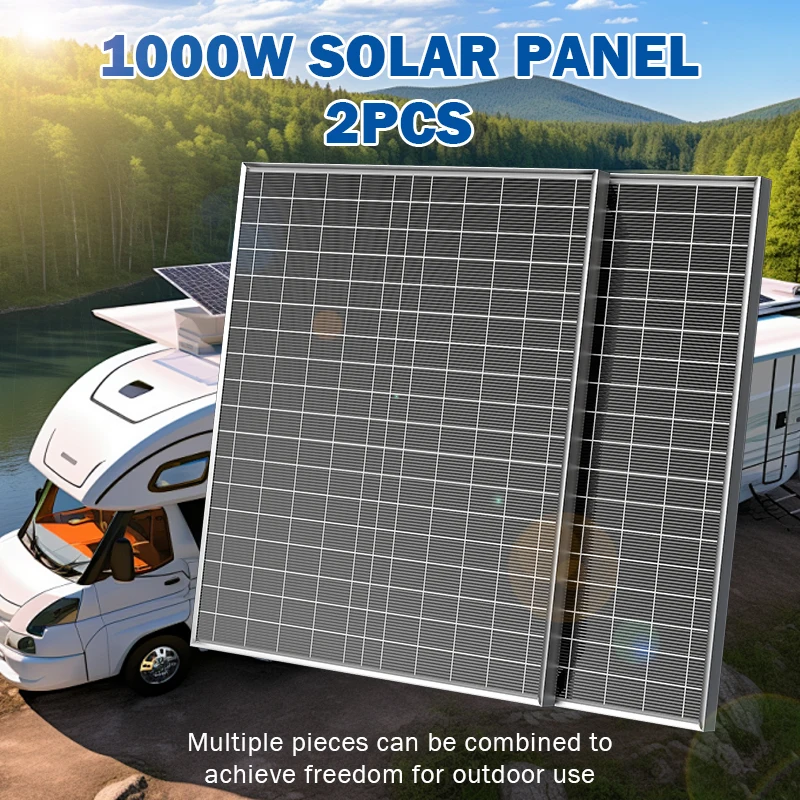 1000W 500W 12V Photovoltaik-Solarpanel-Set mit 100A Laderegler, Geeignet für Schnellaufladung von Batterien in Haus/Camping/Wohnmobil