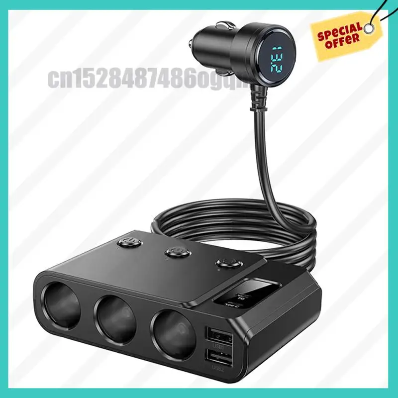 -ABJZ Versatile Car Charging Solution: 1In7 Cigarette Lighter With USB 3.0 And PD, 12-24V For High Power Performance
