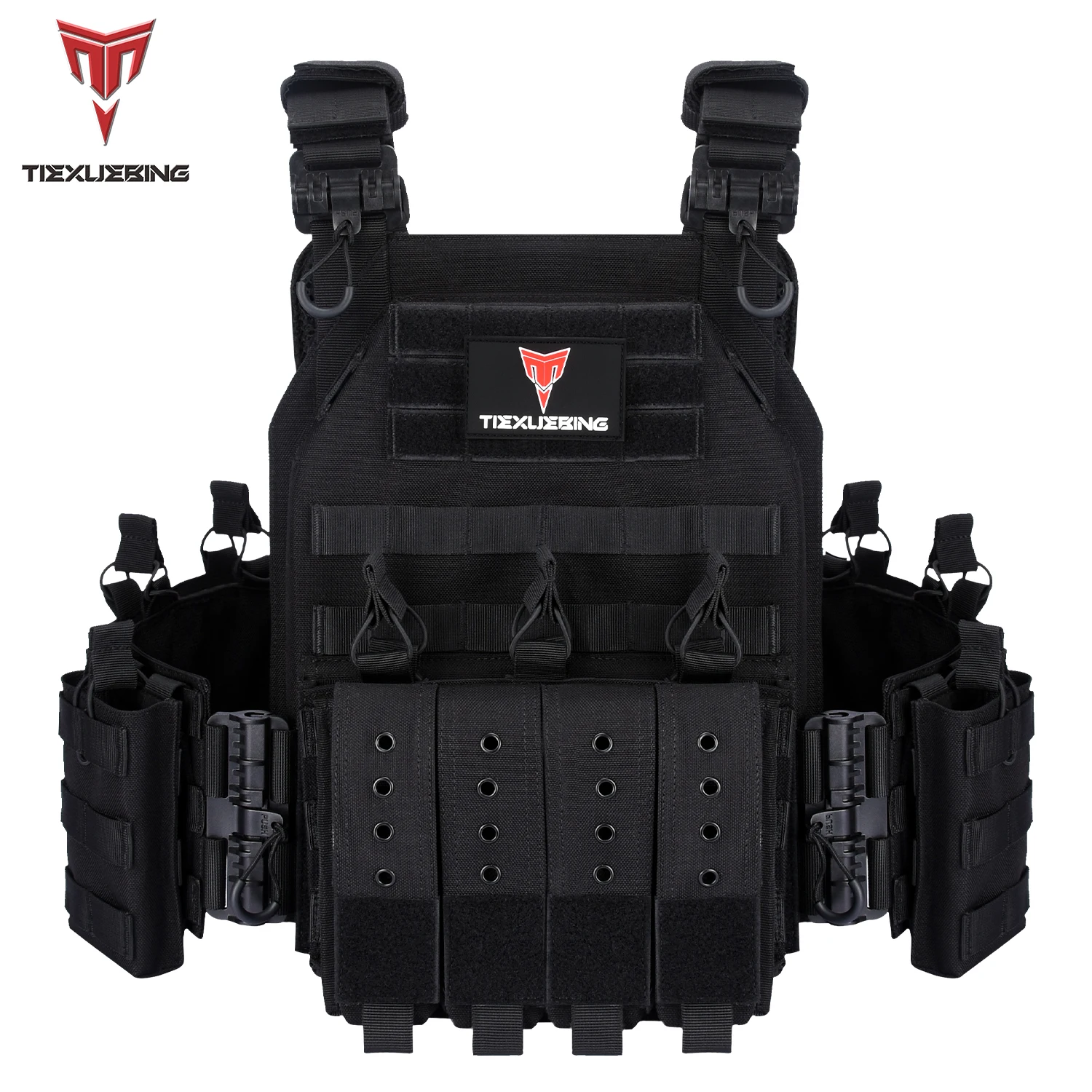 Image of Tiexuebing 1000D Plattenträger 6094 Taktische Weste Outdoor Jagd Schutzweste Verstellbare Molle-Weste für Airsoft Kampfzubehör