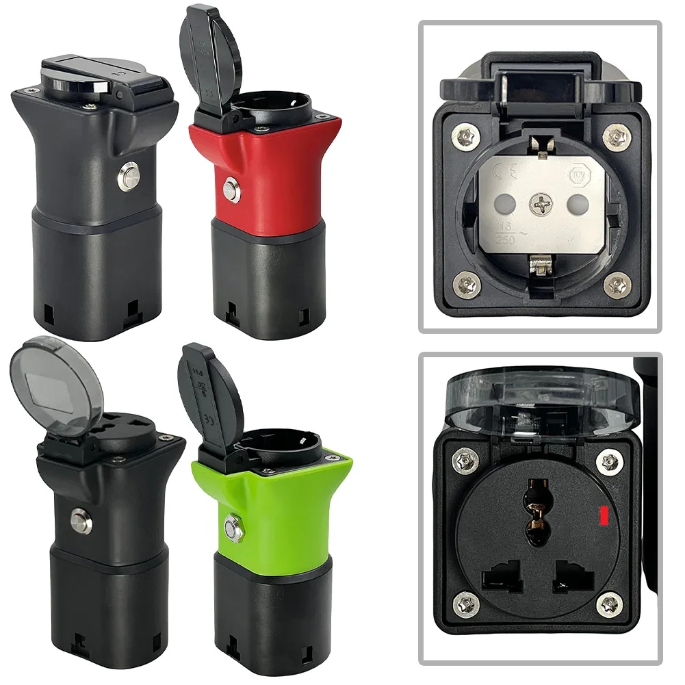 

Red V2L Adapter Portable EV Adapter IP54 Waterproof Rating Lightweight Design Silver Plated Pins 20,000 Uses Lifespan