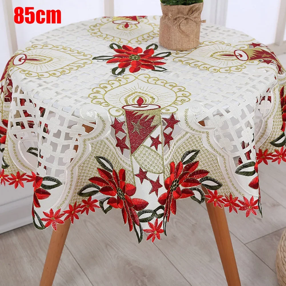 Christmas Tablecloth Rectangular Tablecloths Embroidered Dining Table Cloth New Year Party Wedding Decoration Dinner Table Cover