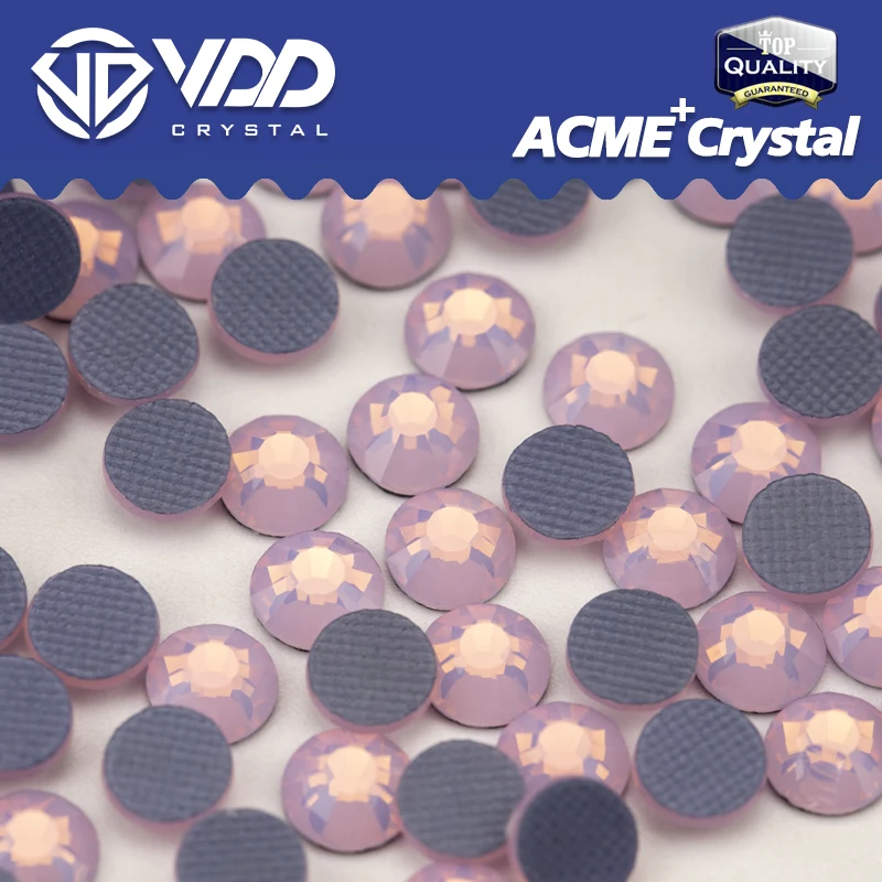 VDD 047 różowa seria Opal ACME + szklane gorące kryształki kryształowe Flatback Strass brokatowe kamienie 3D do dekoracja butów ubrań